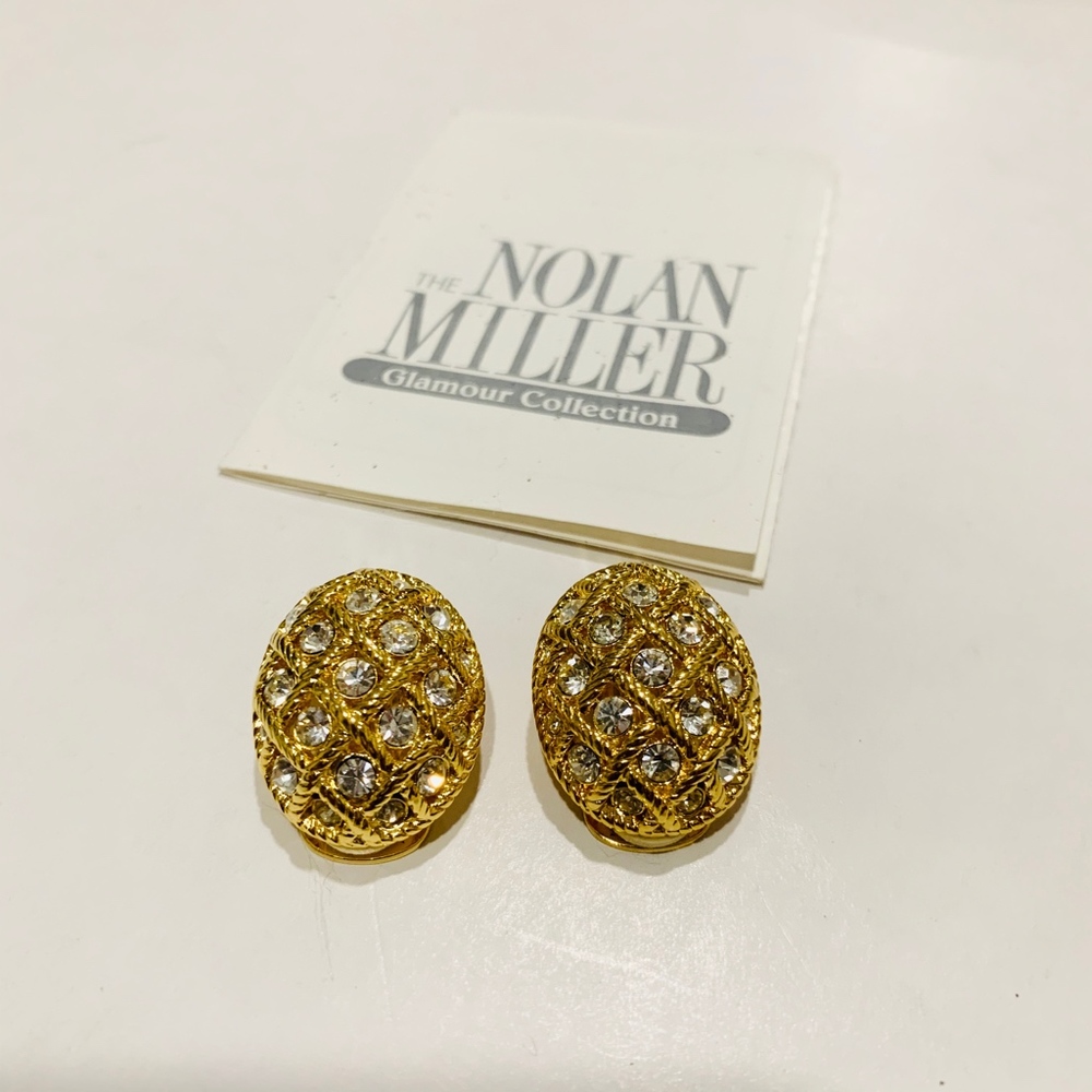 Nolan Miller Sunset Glamour Gold Clip on Earrings